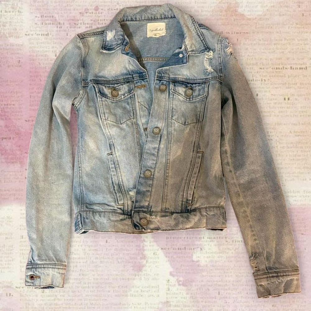 Light Blue Distressed Jean Jacket